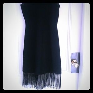 Black Fringe Bottom Dress